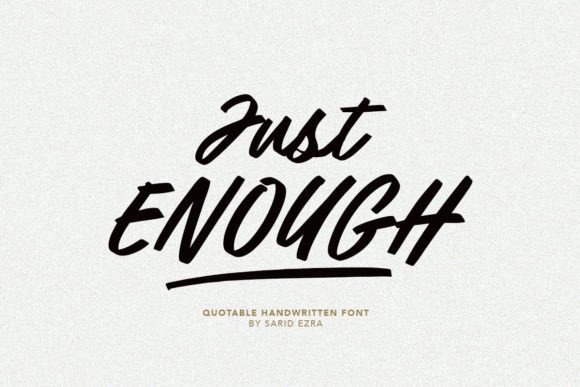 Just Enough: A Handwritten Font for Editorial Elegance